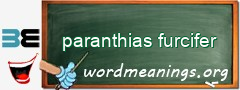WordMeaning blackboard for paranthias furcifer
